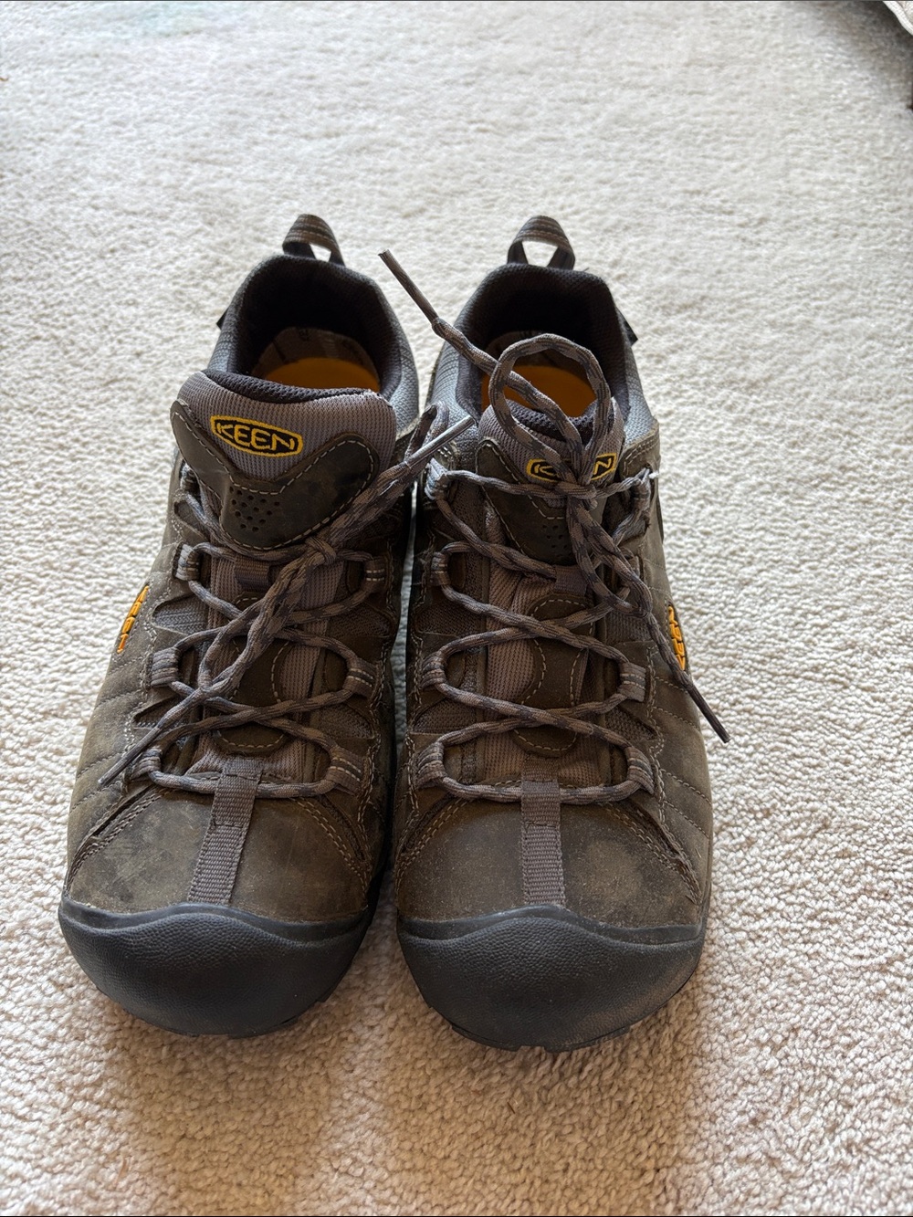 Keen Men's Brown and Yellow Trail Sneakers